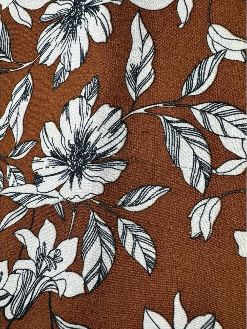 La Ligne Cottagecore Floral Maxi Dress Size M Rust Long Sleeve Boho - Picture 8 of 9
